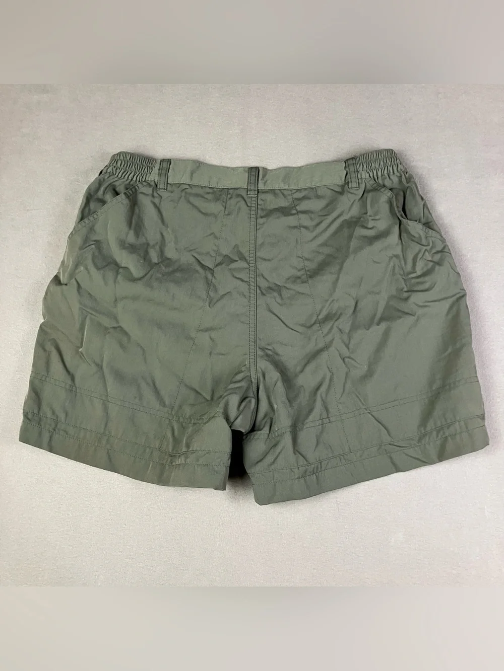 Vintage L.L. Bean Hiking Trail Cargo Shorts Men’s Size 36 Elastic Waist Green
